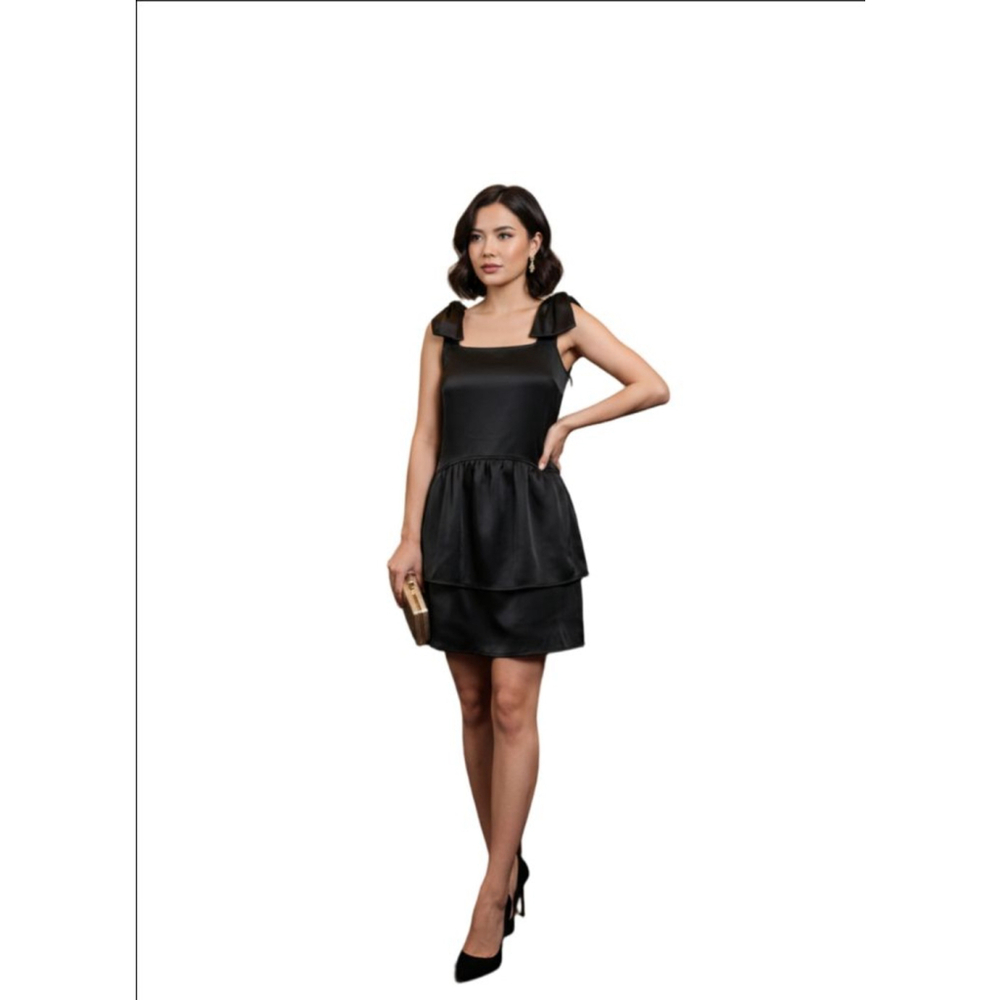 Women's Scoop Black Bow Mini Dress XS - Picture 1 of 7